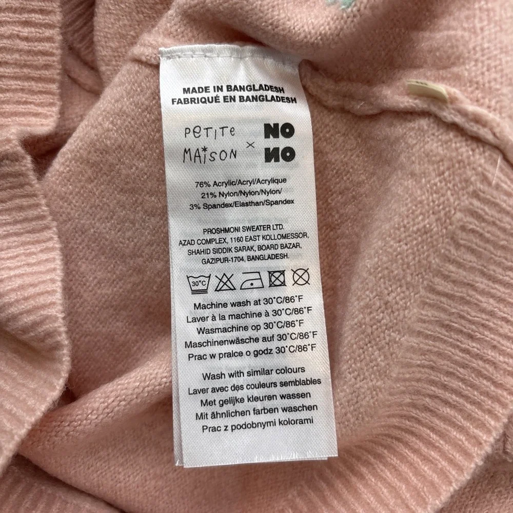 Petite Maison Baby 24 M Pink Ruffle Button‎ Cardigan Sweater Floral Embroidery